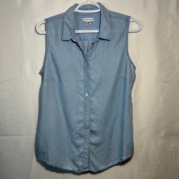 Croft and Barrow Button down Tank Size M Blue - Picture 1 of 6